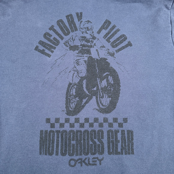 Oakley Sweater Adult EXTRA LARGE Blue Zip Hoodie Factory Pilot Motocross - Picture 5 of 9